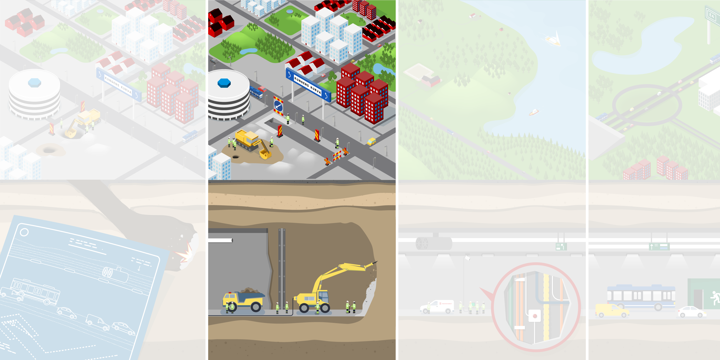 Illustration som visar byggfasen