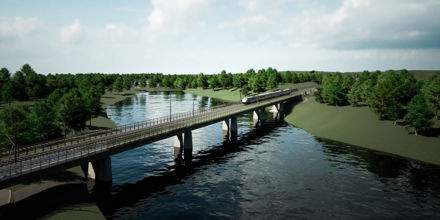 Bron över Bladsjön.