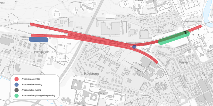 Karta över arbetsområde