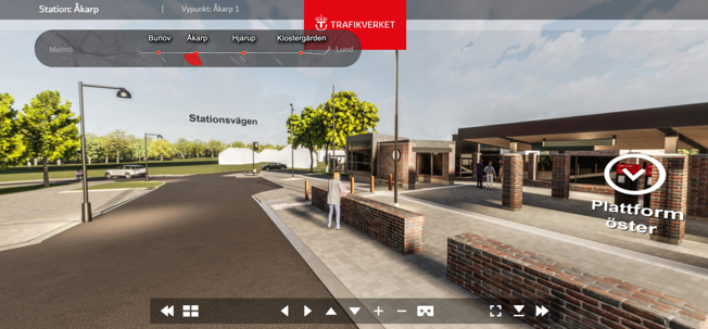 Visionsbild över Åkarps nya station.
