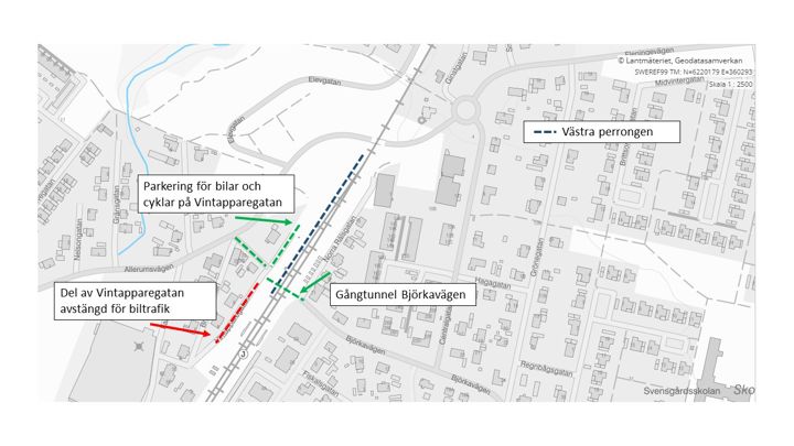 Grafisk karta över Ödåkras nya stationsområde