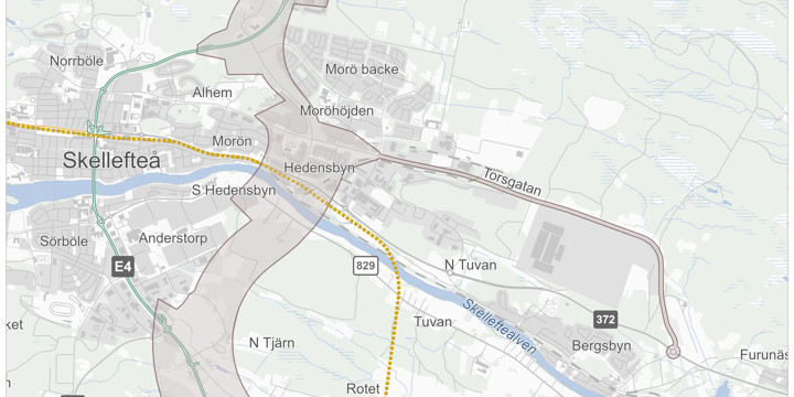 Karta för korridor Östra leden