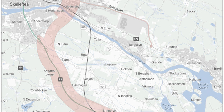 Karta för korridor Östra leden