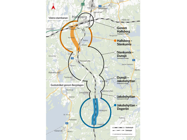 Karta med markeringar över var projektet ligger