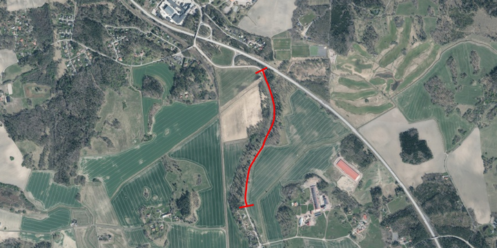 Bilden visar den avstängda sträckan på väg 939.