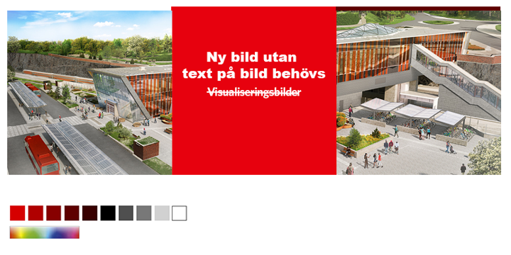 Exempel på visualiseringsbilder och 3D animationer som i detta fall är på en framtida byggnad och omkringliggande vägar och natur.