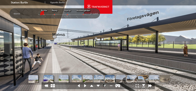 Visionsbild på Burlövs nya station