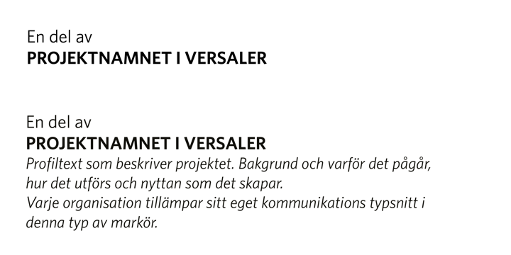 Samverkan kommuniceras endast i text. Ingen symbol eller logotyp