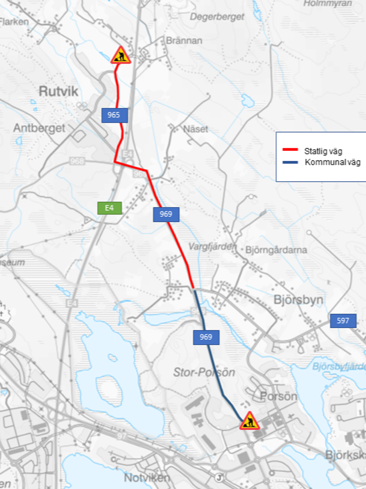 Översikt åtgärder väg 969, Haparandavägen och väg 965