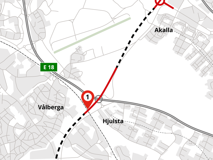 Karta som visar sommarens arbeten i Hjulsta.