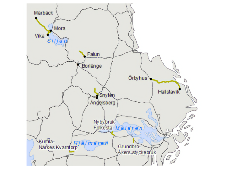 Karta över banorna.