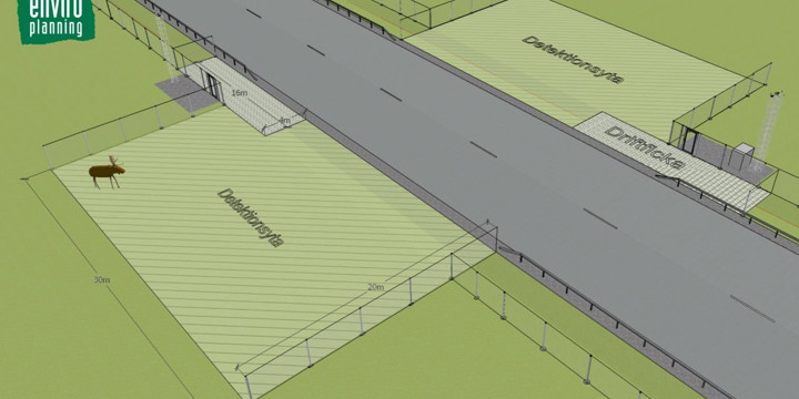 Vid viltpassagen finns en 30 meter bred korridor. Det finns en mast med kamera på båda sidor, och parkeringsfickor för skötsel av anläggningen.