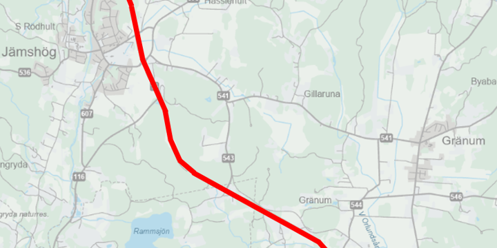 Översiktskarta över sträckan.
