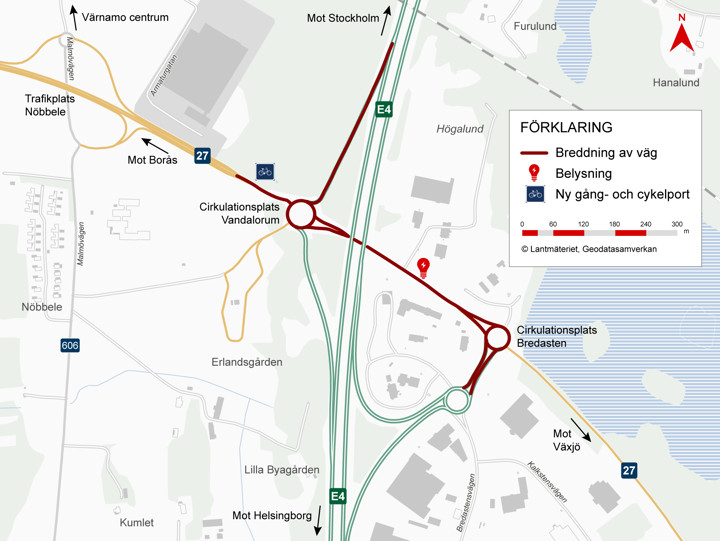 Karta över utbyggnaden.