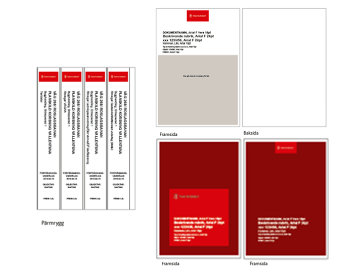Mallar i word, tre olika varianter på omslag. Framtagna för omslag för pärmar och pärmryggar.