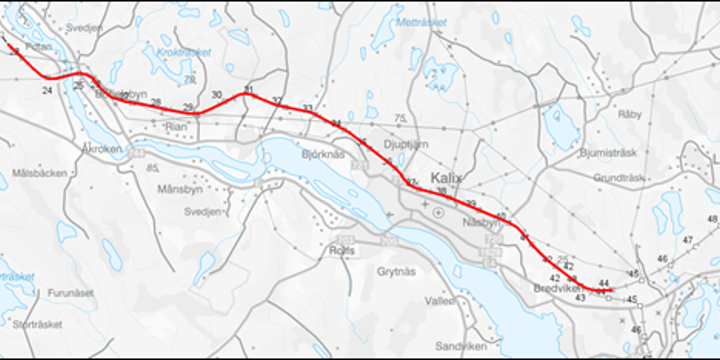 Översiktskarta Falkberget-Bredviken, viltstängsel