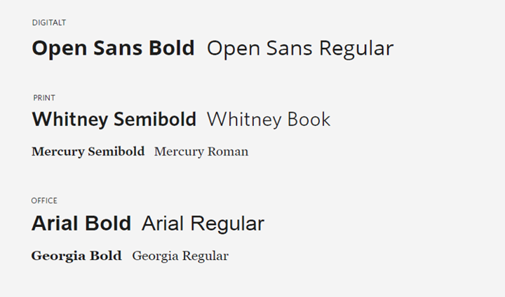 Skärmdump som visar hur typsnitten ser ut.