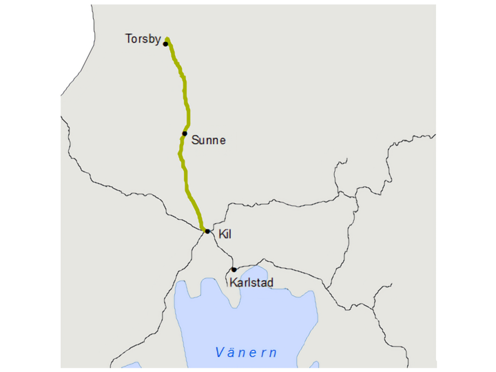Frykdalsbanan löper mellan Torsby och KIl