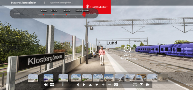 Visionsbild över Klostergårdens station.