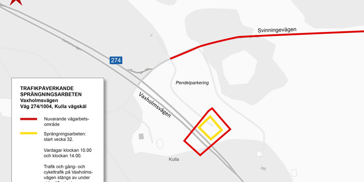 Karta över arbetsområdet vid Trafikplats Hjulsta och Bergslagsvägen