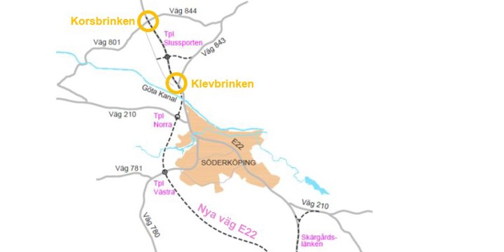 Kartbild över väg 801