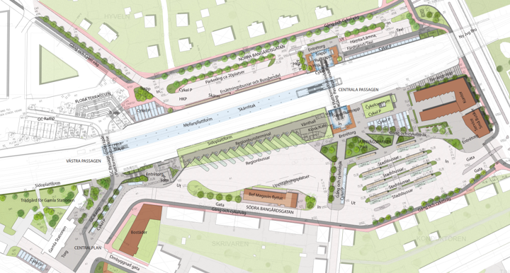 Illustration över hur det kommer att se ut när Nyköpings resecentrum står klart.
