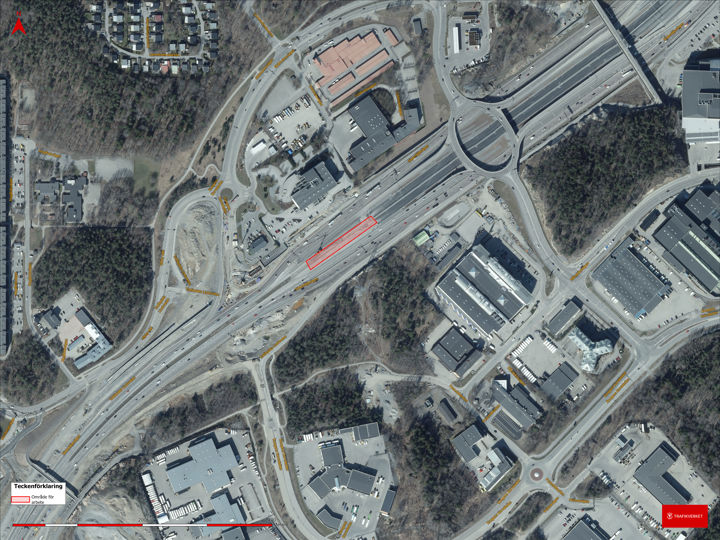 Kartbild trafikplats Lindvreten Norra
