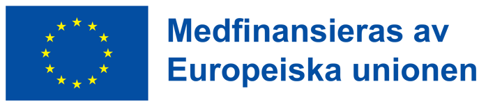 En eu-flagga samt logo-texten "Med finansierat av Europeiska unionens fond för ett sammanlänkat Europa