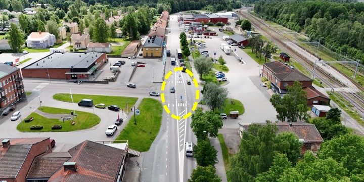 Bilden visar vart den nya passagen ska byggas.