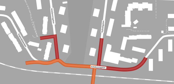 Karta över Ankdammsgatan