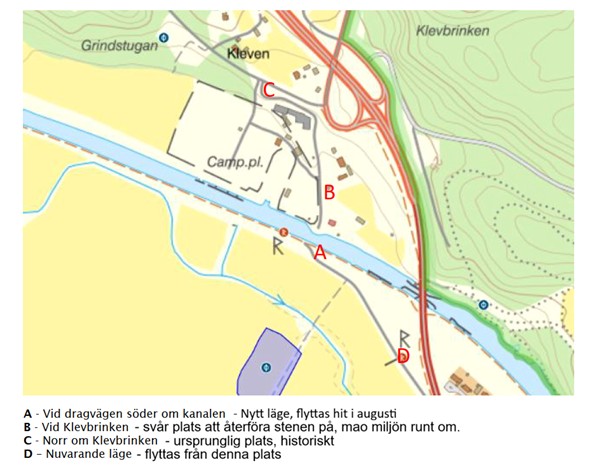 Kartan visar vart stenen kommer att flyttas