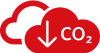 ikon som visar ett moln med CO2 i sig.