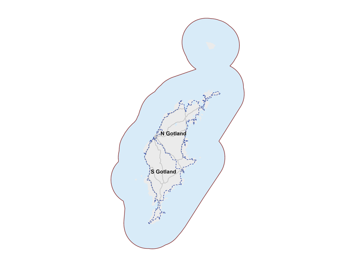 Kartbild över Gotlands två driftområden