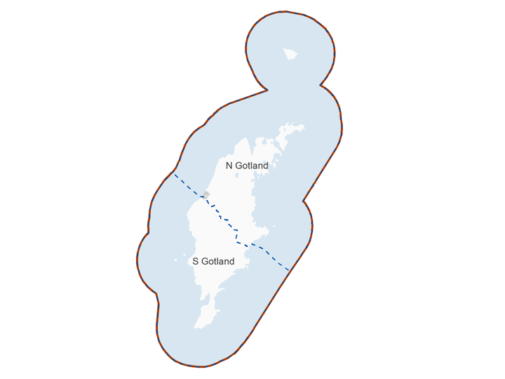 Kartbild över Gotlands två driftområden