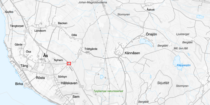 Översiktskarta som visar vart på E14 som den planerade trafiksäkerhetsåtgärden kommer att ske.