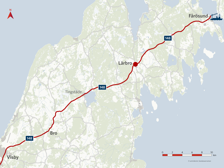 Väg 148 Lärbro, ny gång- och cykelväg, framkomlighet och